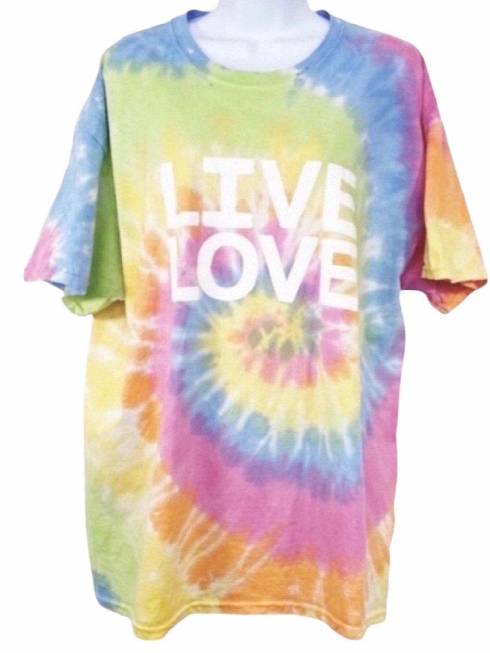 Tie dye LIVE LOVE Unisex T-shirt top L